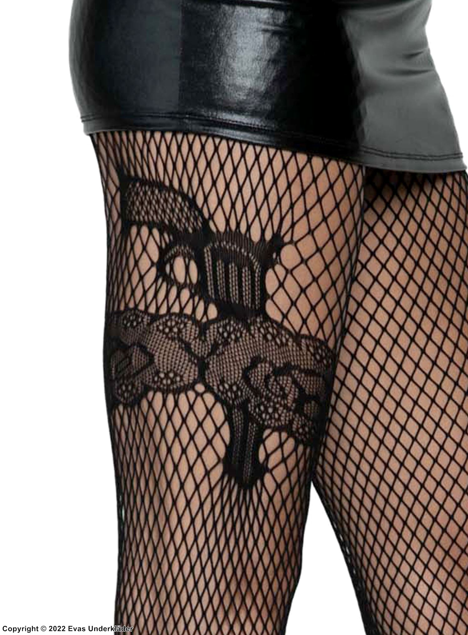 Stylish pantyhose, net, imitation garter, gun (pattern)